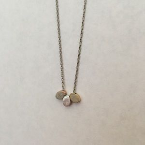 Gold, Rose Gold, and Silver Oval Necklace